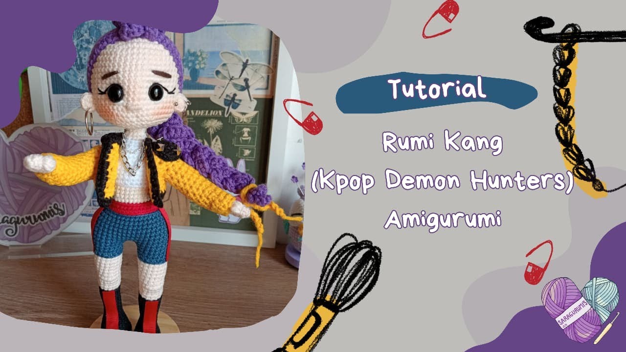 Rumi Kang amigurumi (k-pop Demon Hunters)/ tutorial paso a paso