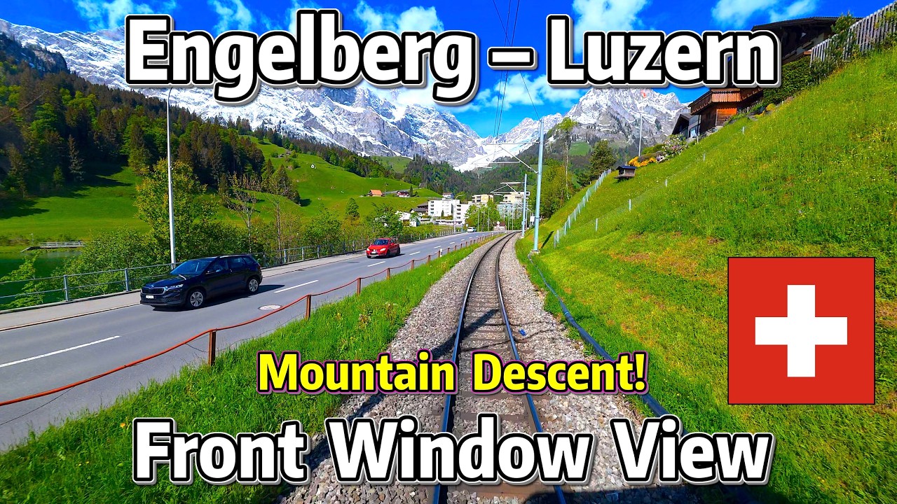 ⁴ᴷ⁶⁰ Driver&rsquo;s View: Engelberg &ndash; Luzern | Mountain Descent to Lake Lucerne!