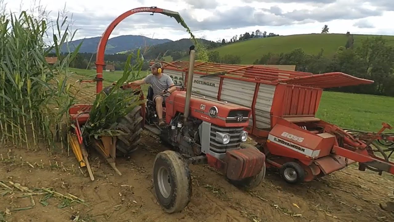 Maish&auml;ckseln 2021 / Massey Ferguson 188 / P&ouml;ttinger Mex