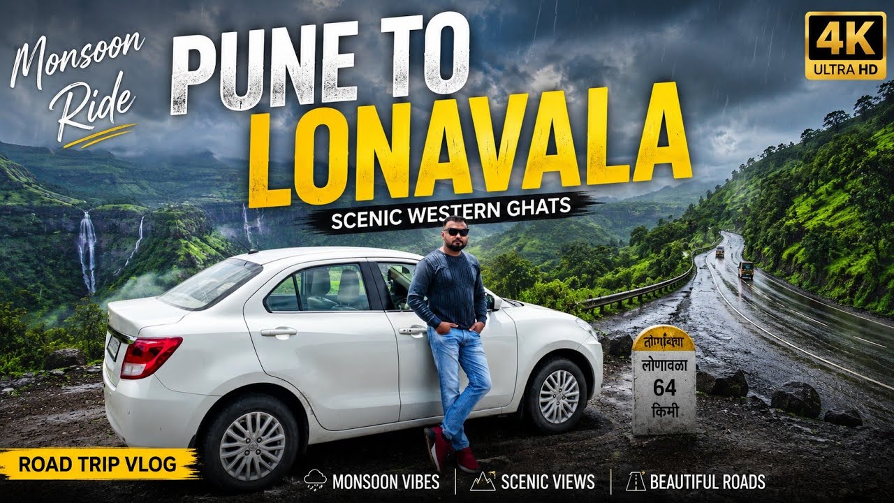 Pune to Lonavala Roadtrip | Monsoon Trip | Lonavala Weather | Lion's Point| Shivling Point | 4K 