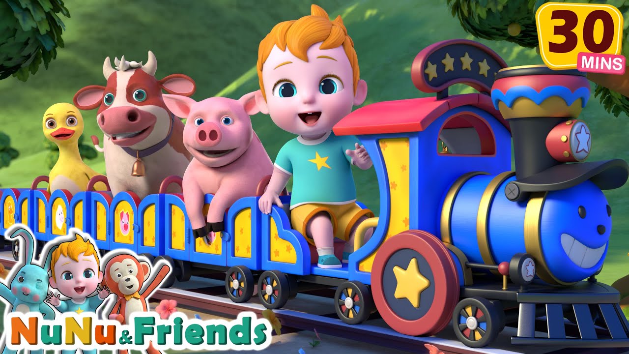 Find the Missing Animals | Farm Choo Choo Train + More Nursery Rhymes - NuNu Tv Animal Time