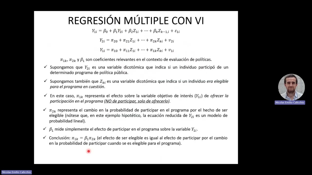 Variables instrumentales en el contexto de regresión múltiple