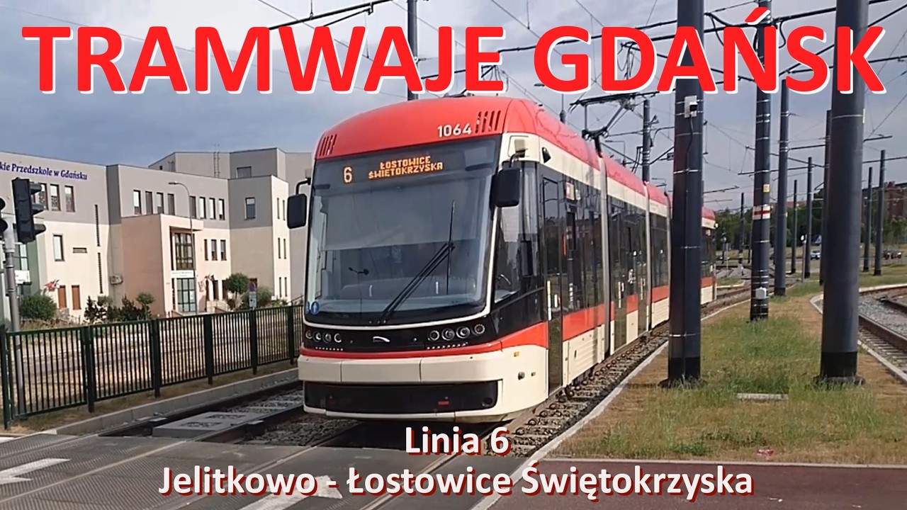 Tramwaje Gdańsk. Linia 6 Jelitkowo - Łostowice Świętokrzyska./CAB RIDE on tram line 6 Gdańsk(Poland)