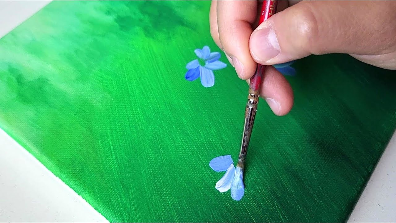 Рисование цветов в дождливый день / Акриловые цветы / Техника для начинающих / Бумажная бумага