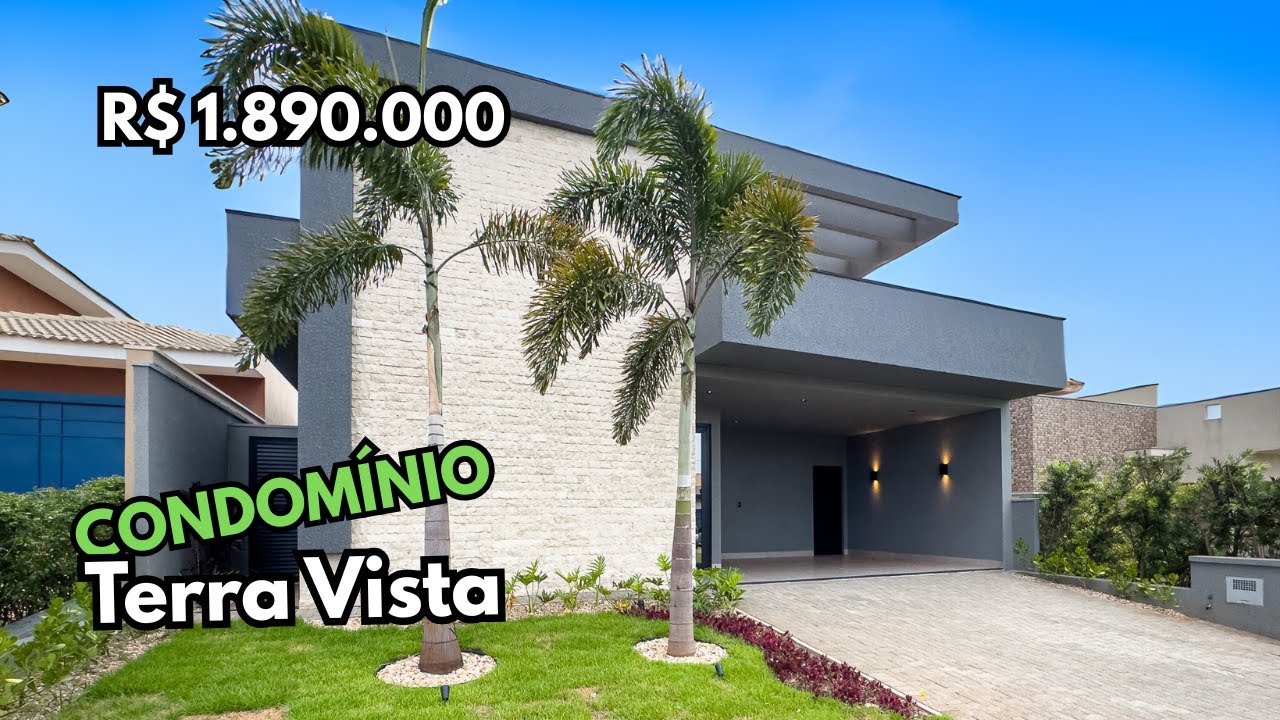 R$ 1.890.000 Casa alto padrão com arquitetura contemporânea, 3 suítes, piscina, no Terra Vista