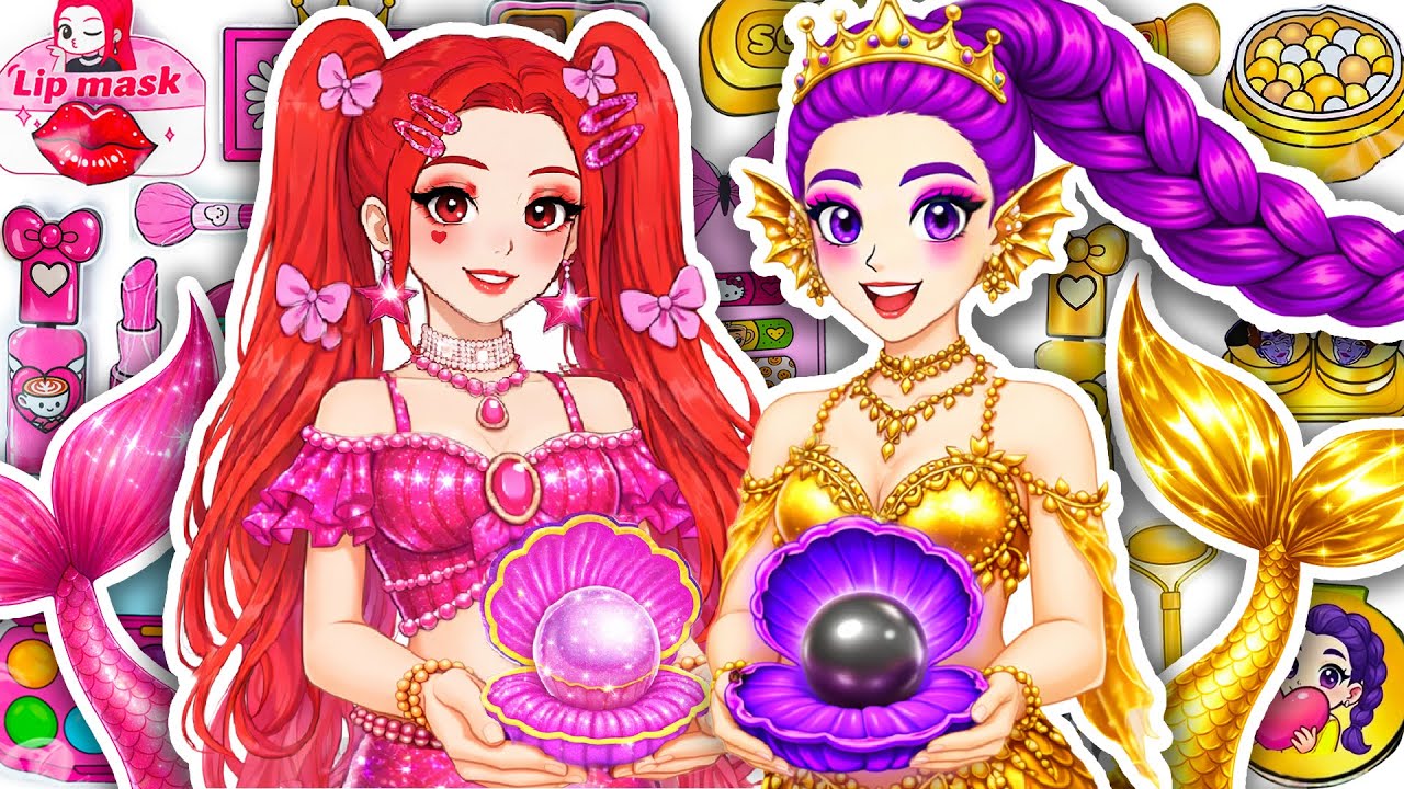 Paper DIY💖Unboxing KPop Demon Hunters RUMI MIRA Glow Up Into Mermaid Makeup +Fashion Blind Bag |Tana