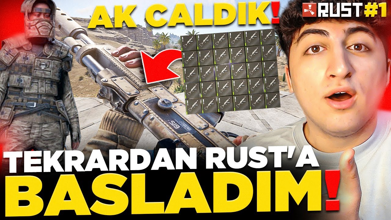 TEKRARDAN RUST'A BAŞLADIM! 2X SUNUCUDA İLK GÜNDEN AK ÇALDIK! 😲 - RUST#1