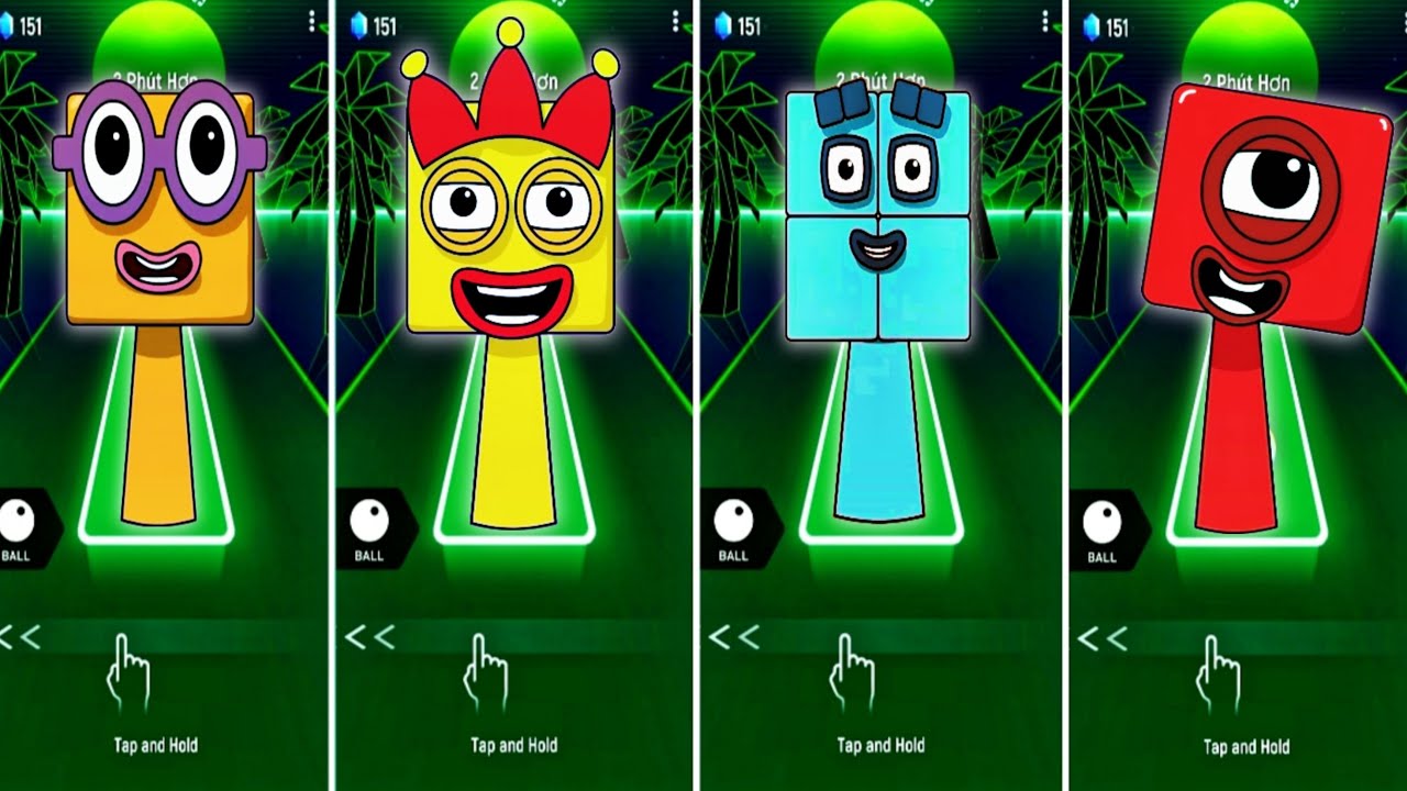 SPRUNKI OC FROM NUMBERBLOCKS  2️⃣🆚3️⃣🆚4️⃣🆚1️⃣ COFFIN DANCE IN TILES HOP