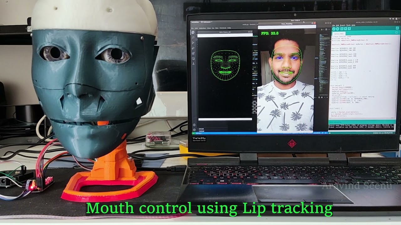 Inmoov control with face tracking | Mediapipe | Arduino | Jerry Jr | v1
