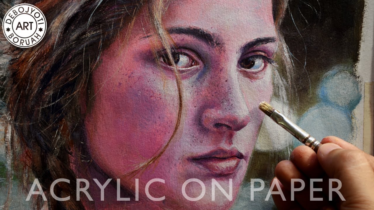 Best Tips for Acrylic Portrait Painting Technique on Paper | Step by Step Guide by Debojyoti Boruah