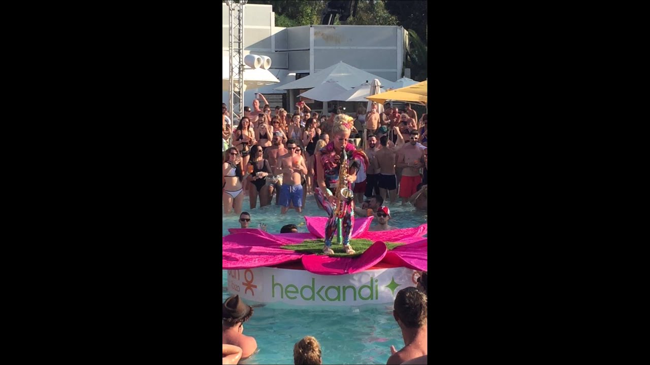 Lovely Laura smashing it at Ocean Beach Ibiza (Hedkandi)
