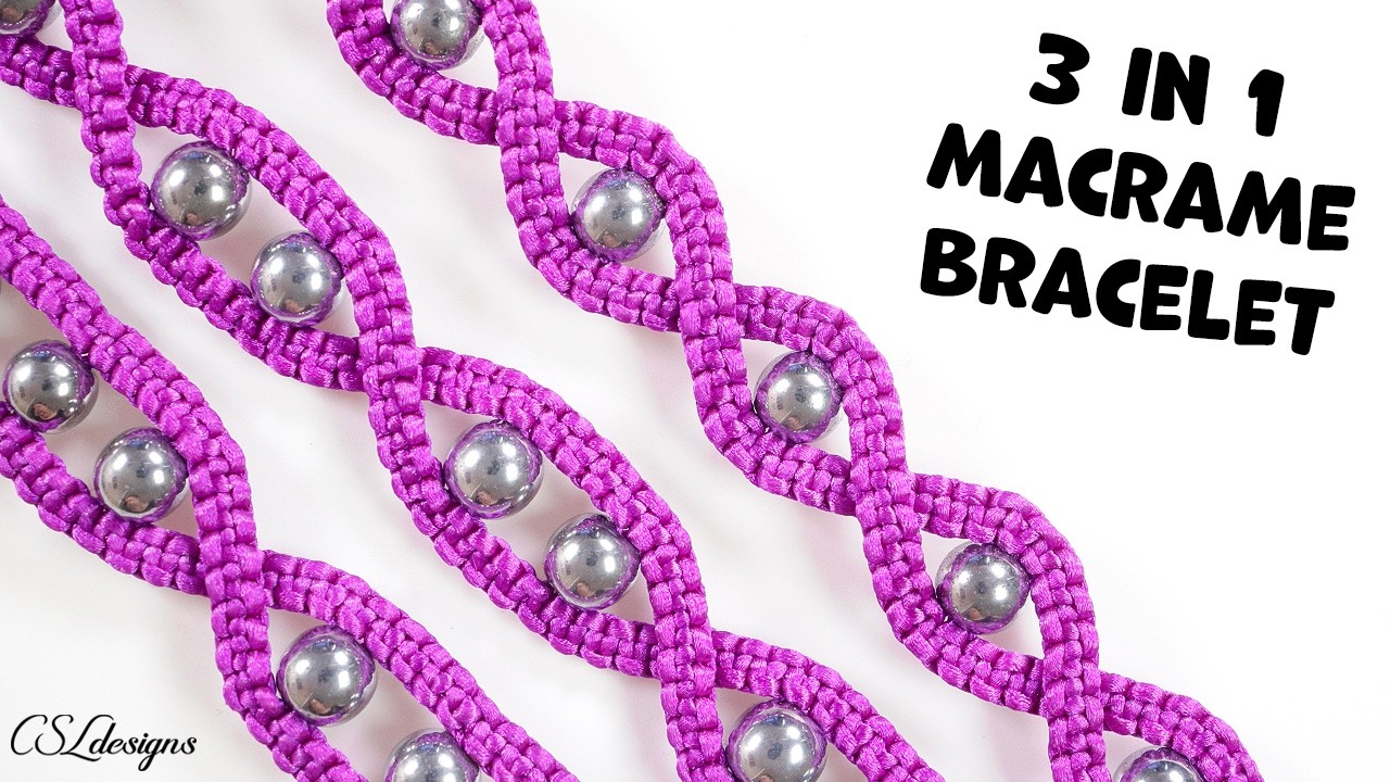 3 in 1 macrame bracelet tutorial ⎮ Easy macrame bracelet