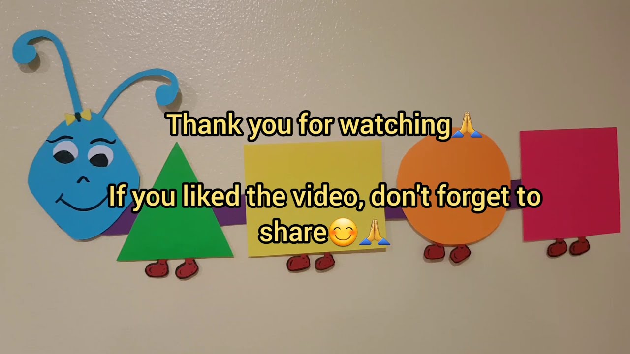 2d shapes caterpillar/Wall decor with 2d shapes/Lockdown activity for kids.