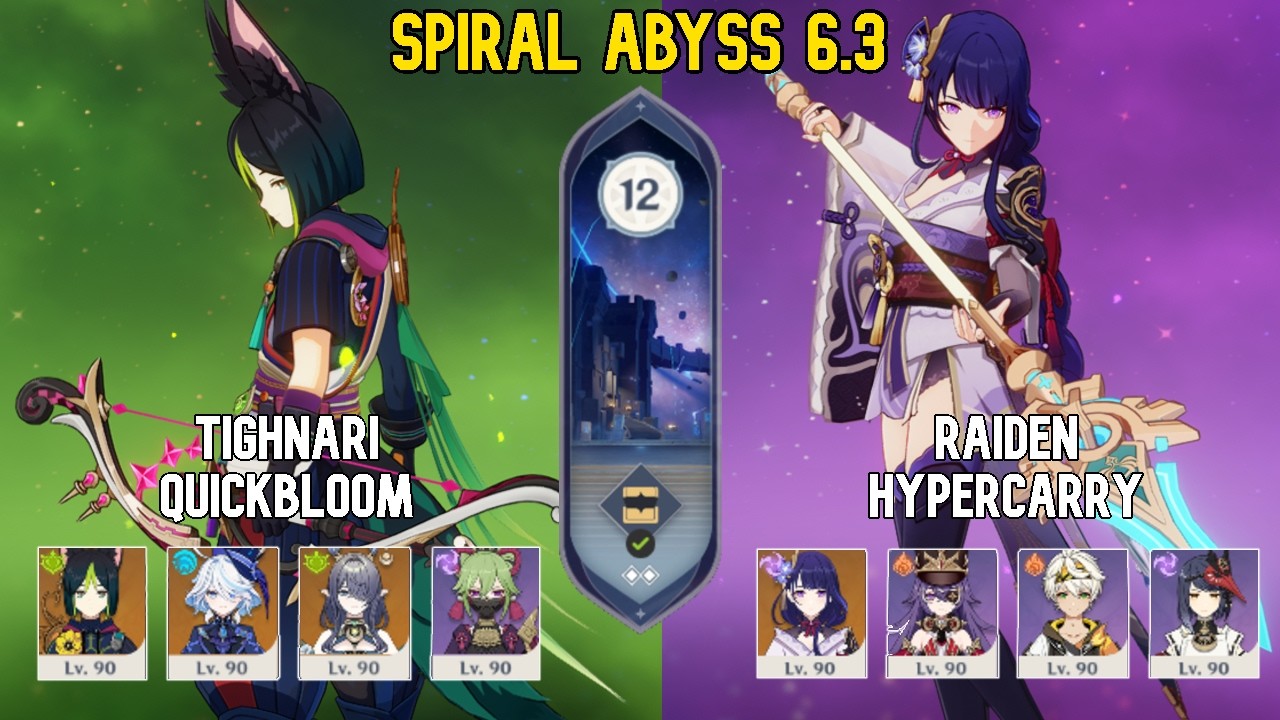 Tighnari Quickbloom & Raiden Hypercarry | Spiral Abyss Floor 12 | Genshin Impact Luna 6.3
