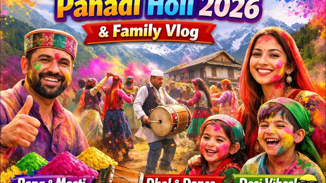 Pahadi Holi 🎉 | Pahadi Family Celebration | Pure Desi Vibes