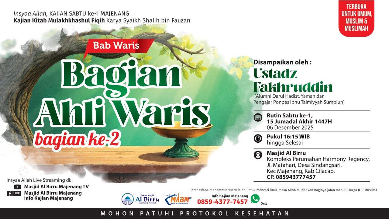 (LIVE) Bagian Ahli Waris (Bagian 2) - Ustadz Fakhruddin