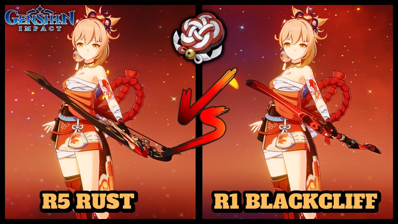 YOIMIYA: R5 RUST VS R1 BLACKCLIFF WARBOW! (COMPARISON) | Genshin Impact
