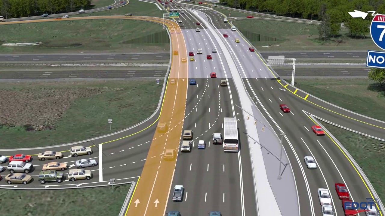 State Road 56 Diverging Diamond Interchange Animation