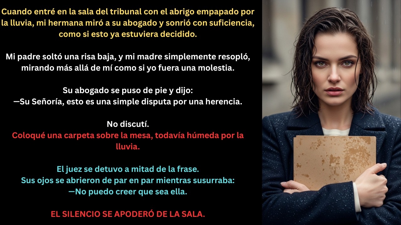 Entré al Tribunal Empapada — Mi Hermana Sonrió con Burla… Pero los Ojos del Juez se Abrieron de Par