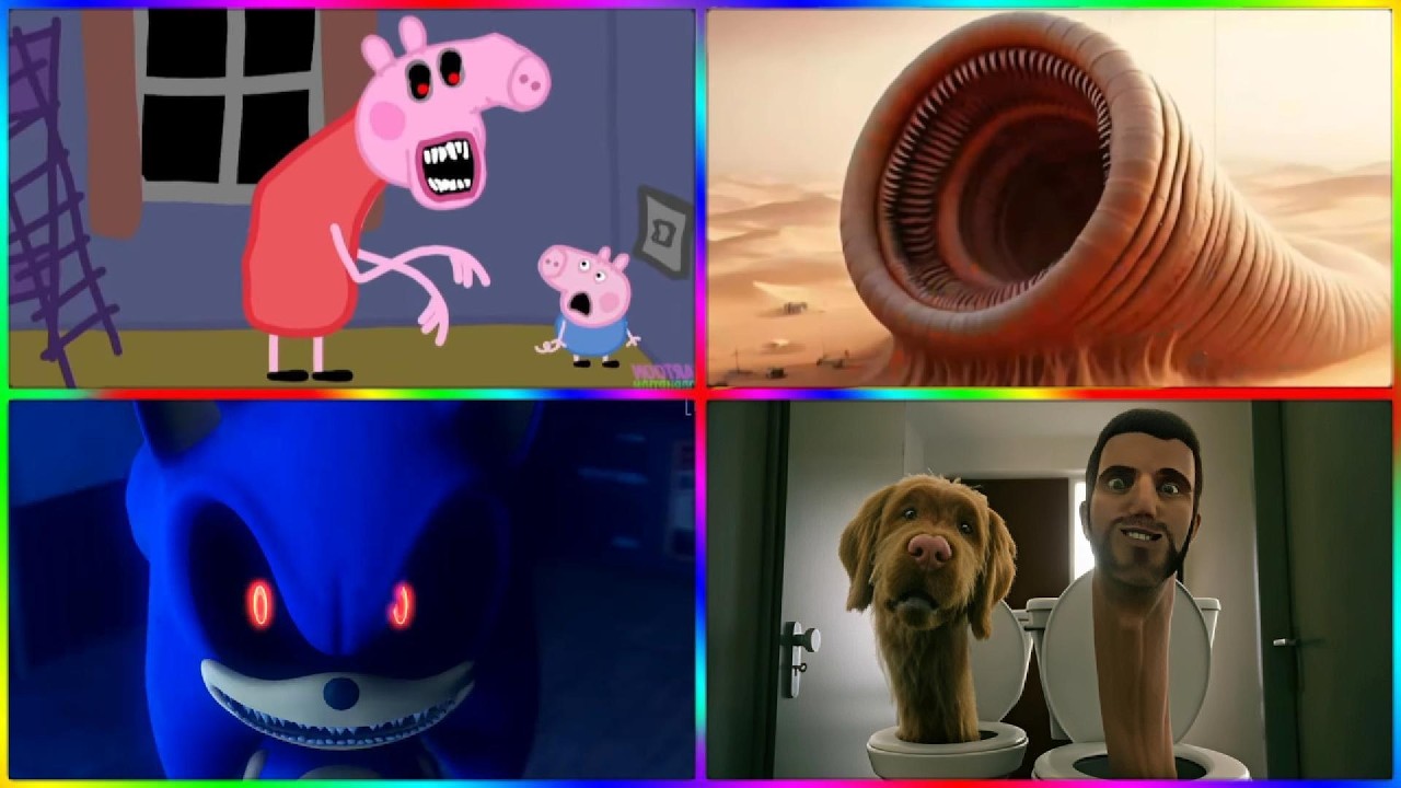 Peppa Pig.ExE 🆚 Cartoon Worm 🆚  Sonic .Exe   🆚 Skibidi Toilet 🎶 Tiles Hop EDM Rush