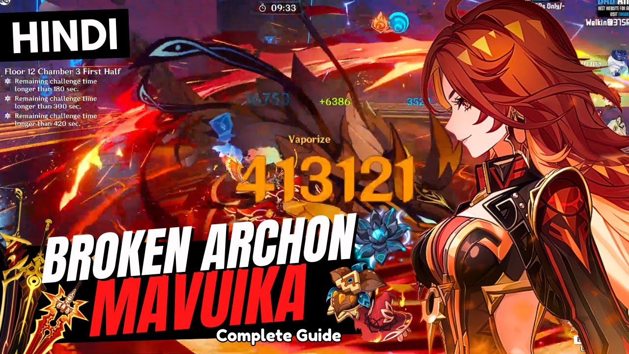 [Hindi] BROKEN MAVUIKA GUIDE! Best Build Mavuika - Artifacts, Weapons & Teams | Genshin Impact