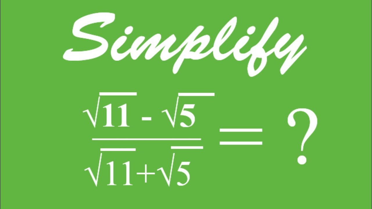 A Nice Square Root Math Simplification/How to Solve Simplify?