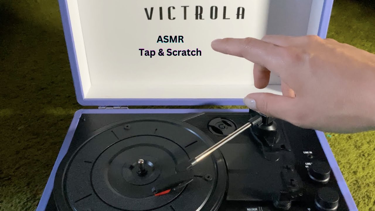 ASMR| Tapping & Scratching on Vinyl Record Player ~Victrola