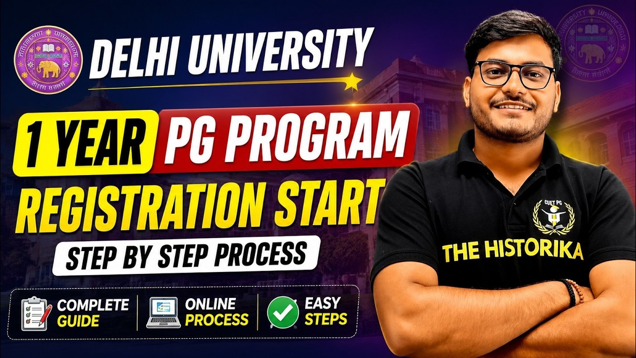 Delhi University 1 Year PG Registration 2026 | Step by Step Process | Complete Guide