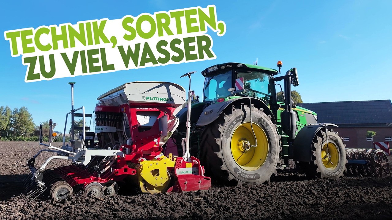 🌾 Turbulente Gerstenaussaat 2024: Linien- vs. Hybridsorte, Precision Farming Technik & Vollgas 🌨️