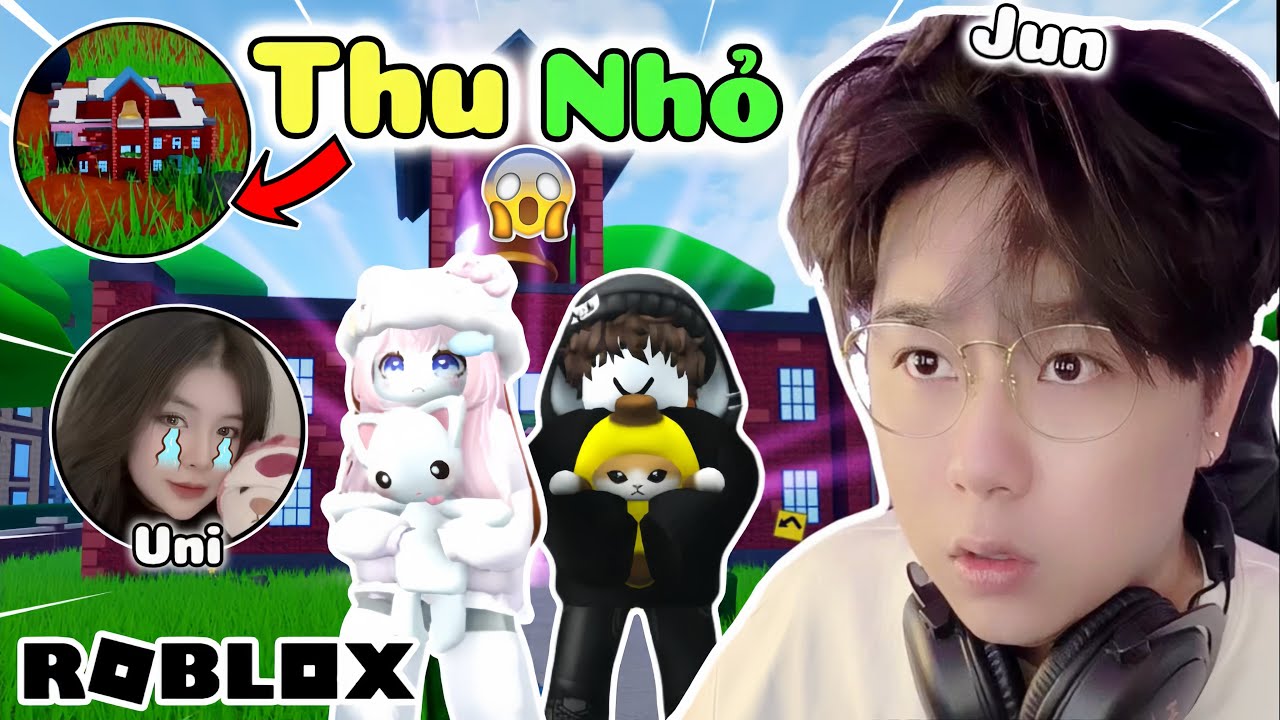 Roblox | Jun và Uni thử thách trốn thoát khỏi trường học bị Thu Nhỏ