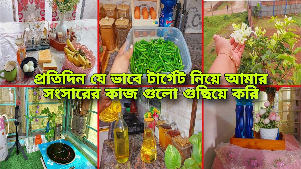 ✨প্রতিদিন কিছু টার্গেট নিয়ে সংসার এবং কিচেনের কাজ গুলো যেভাবে গুছিয়ে করি || এটা কি আমার নিজের বাসা