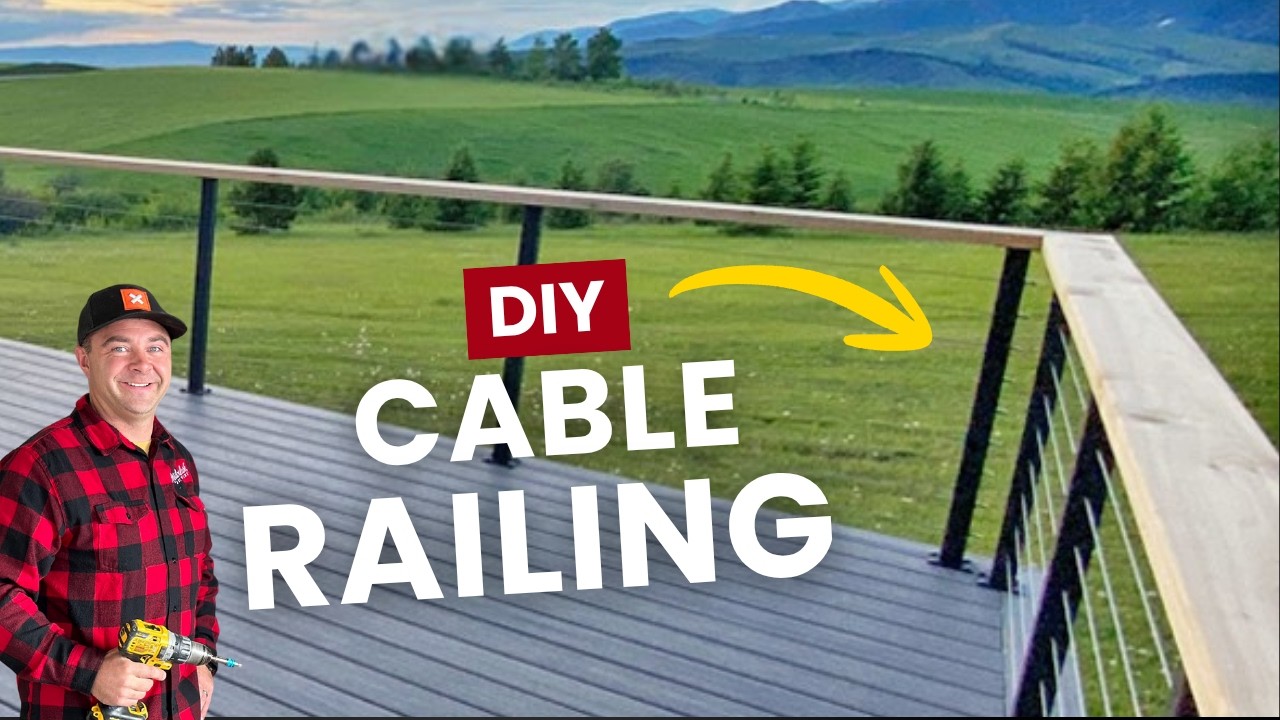DIY Cable Railing with Metal Posts Built from Scratch!