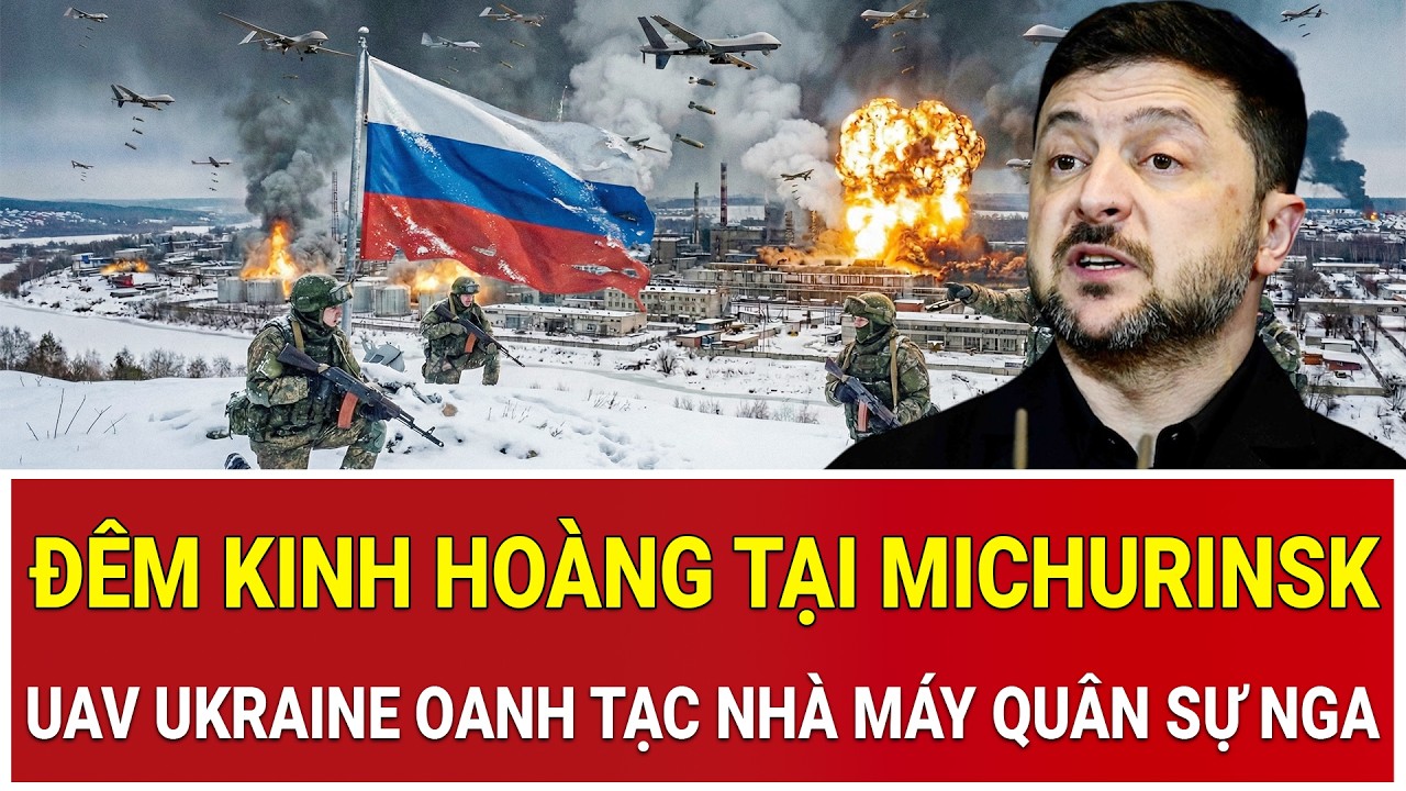 Đêm kinh hoàng tại Michurinsk: UAV Ukraine oanh tạc nhà máy quân sự Nga, lửa bao trùm ga đường sắt