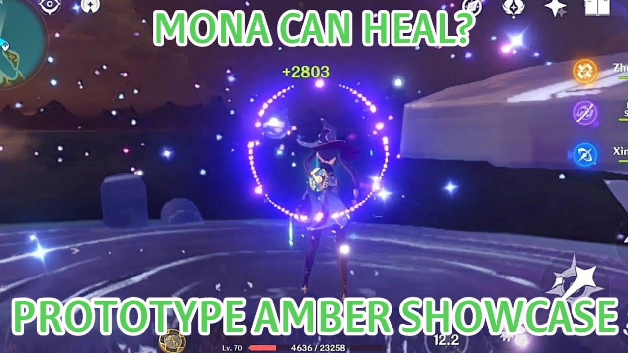 Mona Healer? Prototype Amber Healing Showcase | Genshin Impact