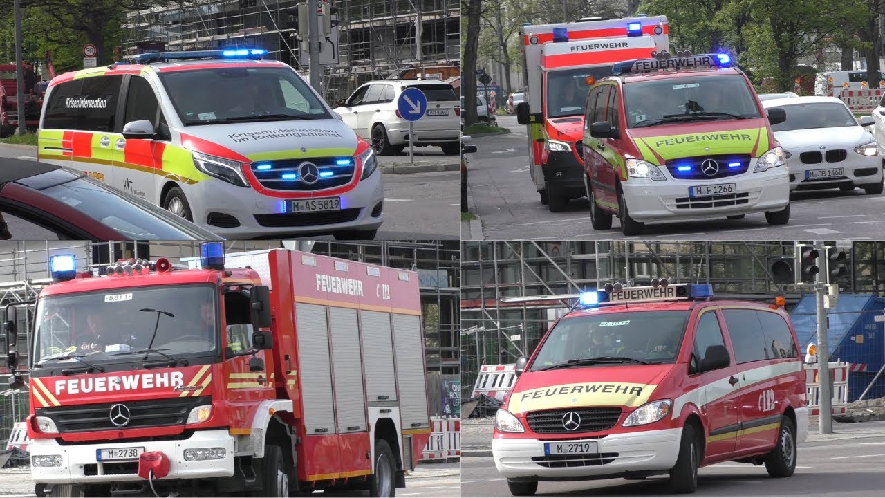 [Personenunfall an der U-Bahn] Geteilter Löschzug aus dem Status 1 + Rüstwagen BF München + KIT ASB