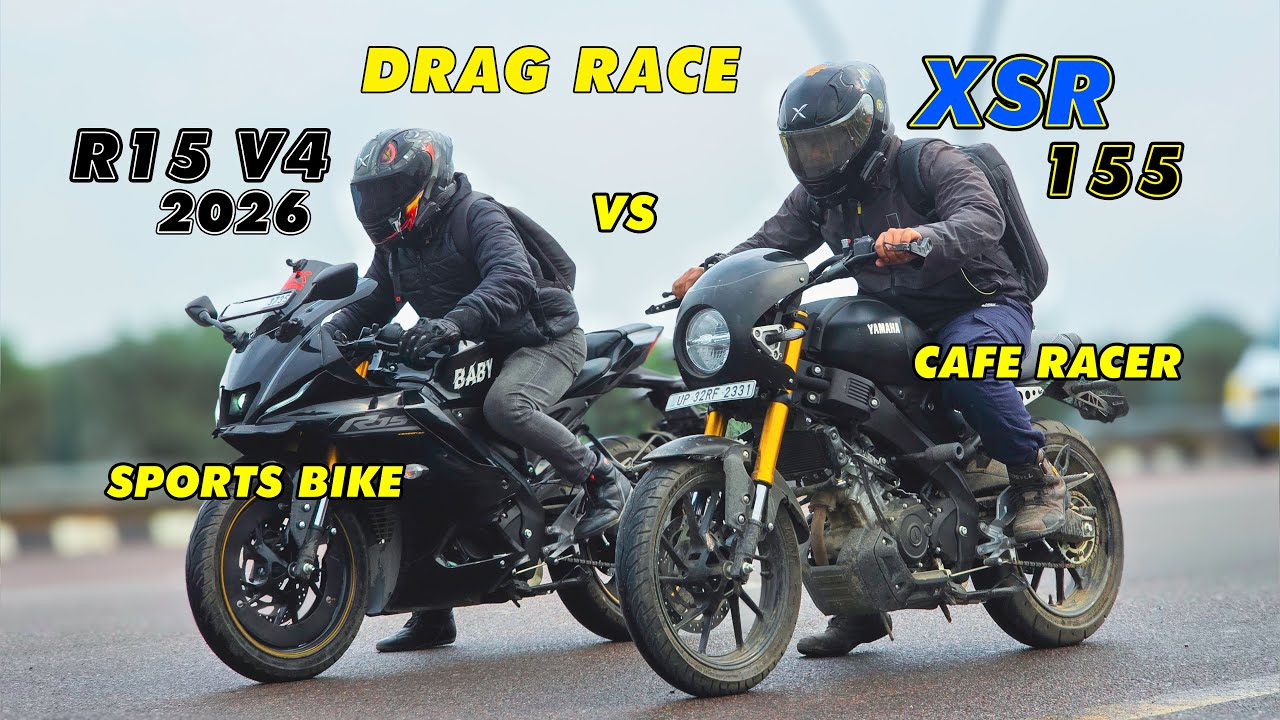 Sportbike vs Cafe Racer ⚔️ 2026 Yamaha R15 V4 vs XSR 155 Cafe Racer MOD Drag Race | Boss Fight