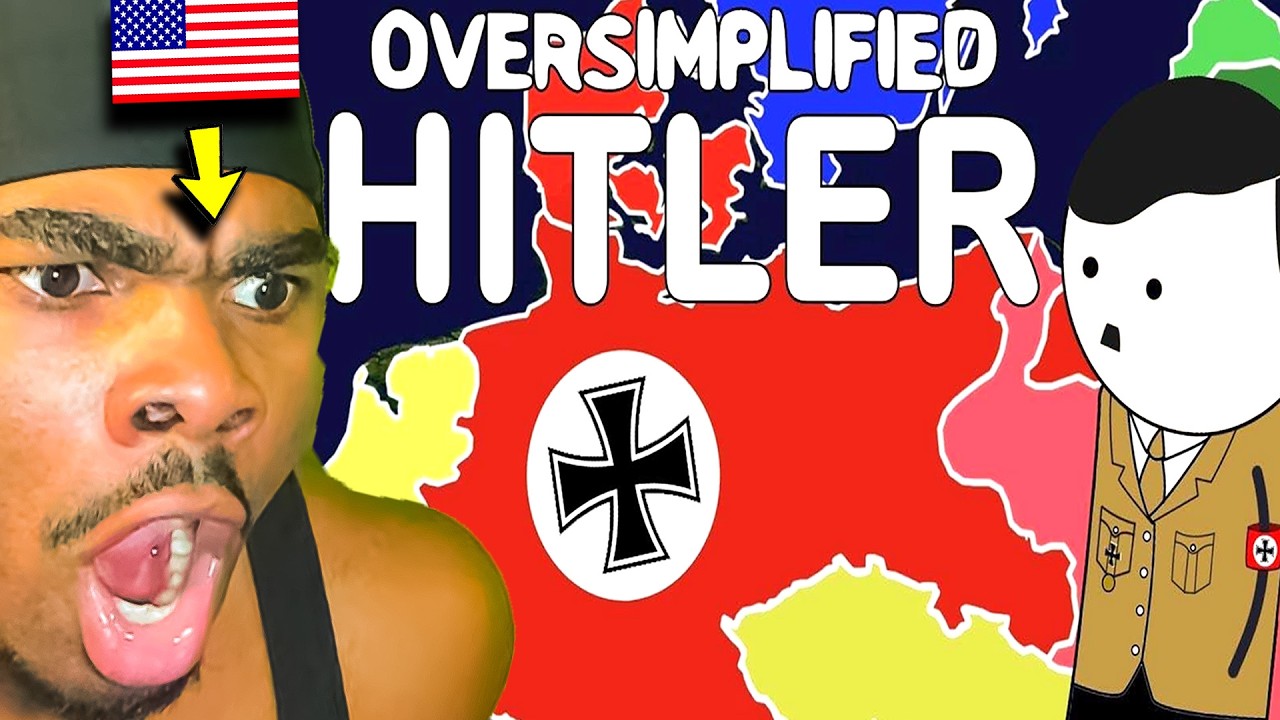 American Reacts to Hitler - OverSimplified Part 1 & 2 **HE IS INSANE**