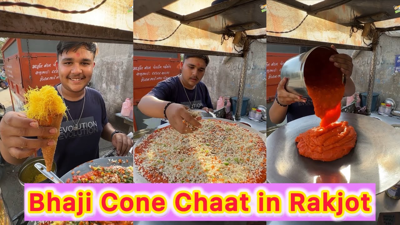 Most Unique Bhaji Cone Chaat in Rajkot 😍😍 | Kabhi Dekhi Hai Aisi Item? 🤩🤩 | Street Food India