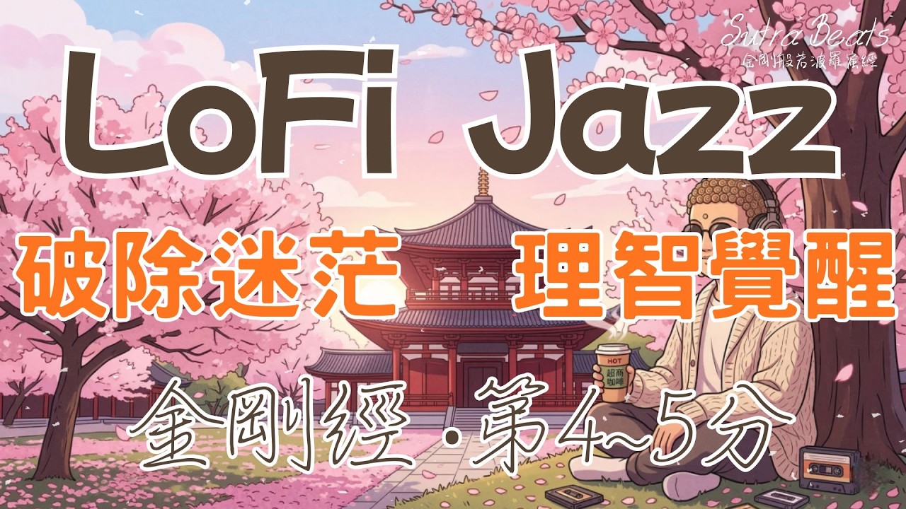 開啟智慧 / 提升專注力 / 淨化業障 【櫻下觀照】寺廟櫻花下的金剛經 × 極簡 Lofi Jazz｜在最美的瞬間，練習徹底放下：1 小時無情緒的極致修行