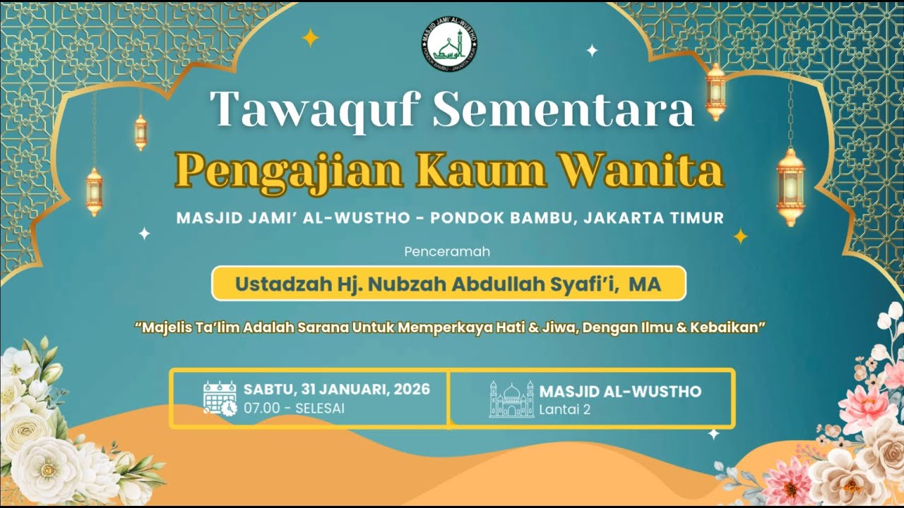 LIVE!!! PERINGATAN ISRA' MI'RAJ MASJID AL-WUSTHO, {31 JANUARI 2026}
