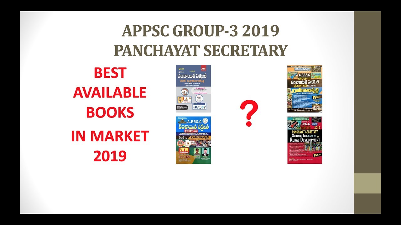 APPSC Group-3 Panchayat Secretary Best Books 2019