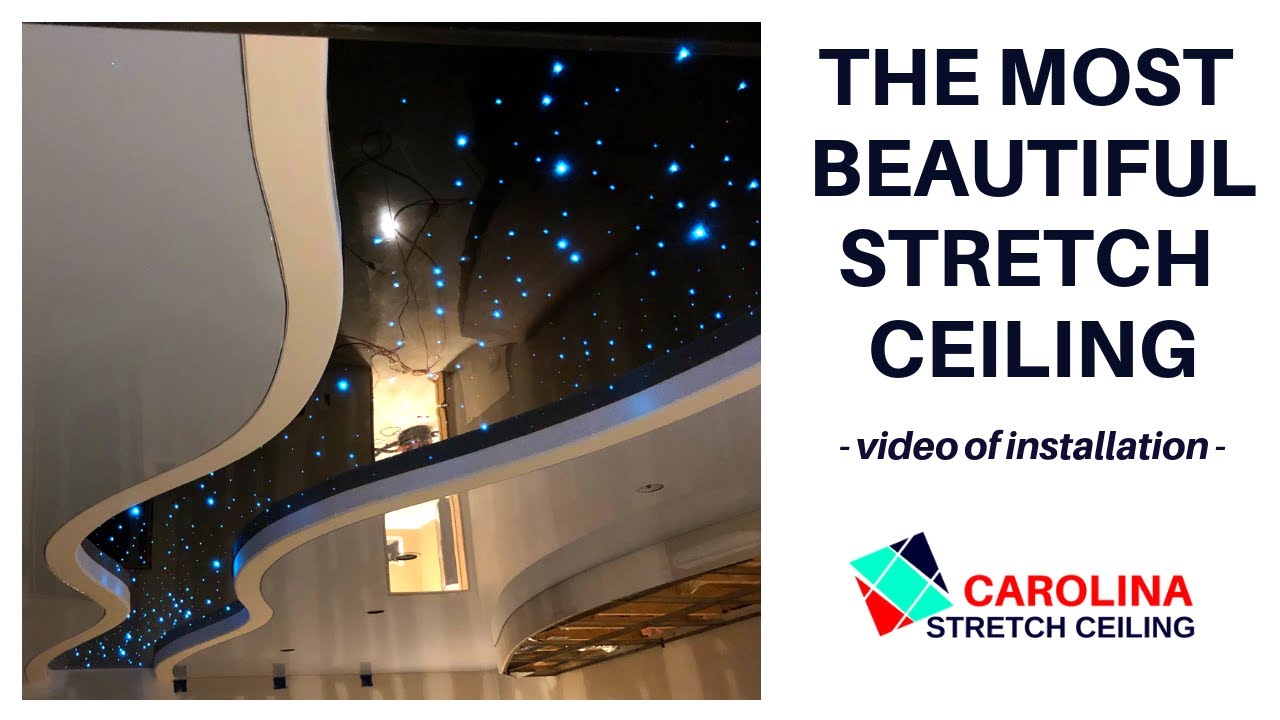 Basement Ceiling Design - Stretch Ceilings with Starry Sky system