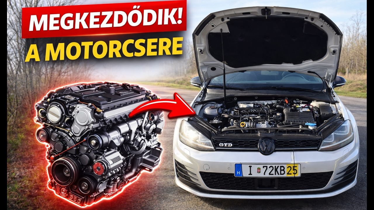 GOLF7#2 Hónapok várakozása után… kezdődik a motorcsere! (Volkswagen Golf Mk7 GTD build)