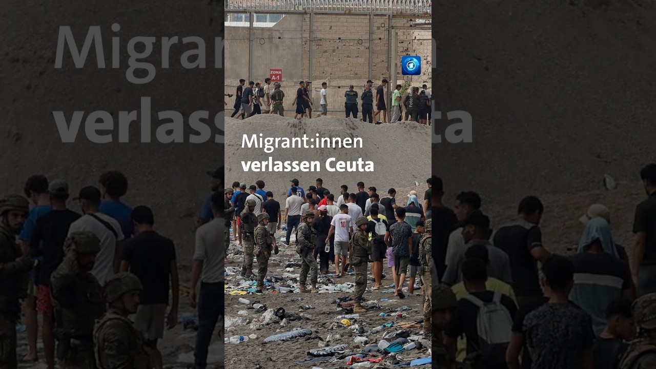 Migrant:innen verlassen Ceuta #ceuta #spanien #marokko #tagesschau #nachrichten