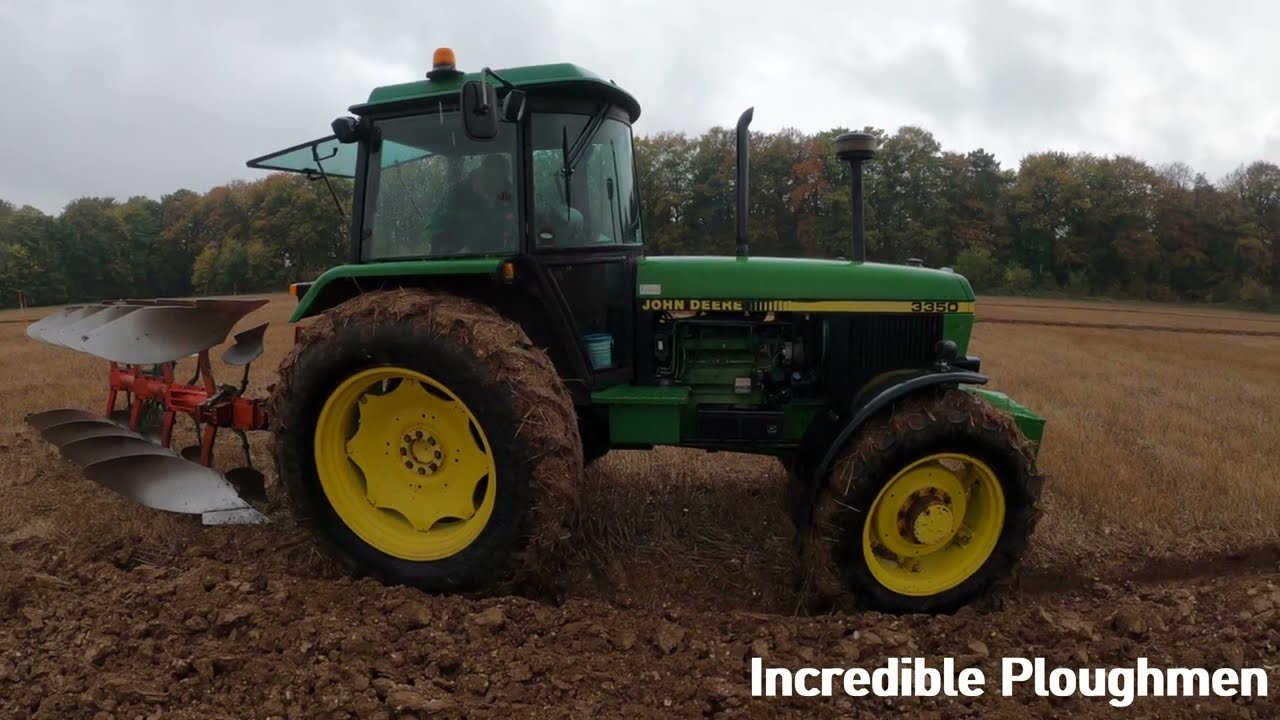 1982 John Deere 3350 5.9 Litre 6-Cyl Diesel Tractor (100HP) With Kverneland Plough Stockbridge