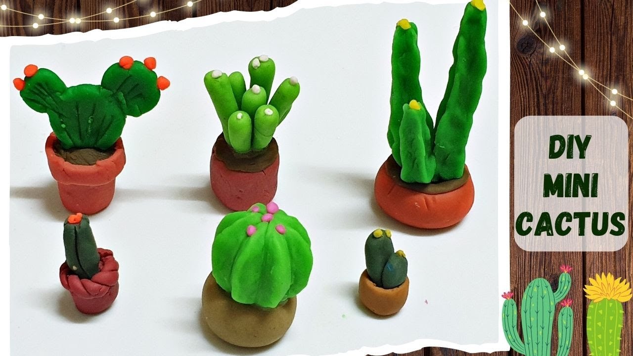 How to make miniature Cactus 🌵/ DIY Succulent plants with Playdough / Modelling Clay / Polymer clay