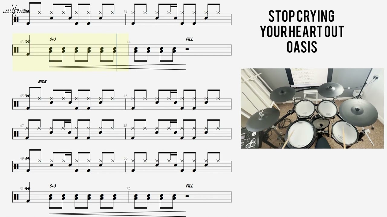 How to Play 🥁   Stop Crying Your Heart Out   Oasis