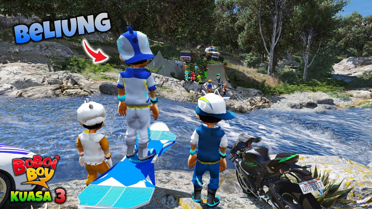 AKHIRNYA BOBOIBOY BELIUNG SOLAR DAN TOFAN NYUSUL KELUARGA BOBOIBOY YANG SEDANG BERKEMAH - GTA 5