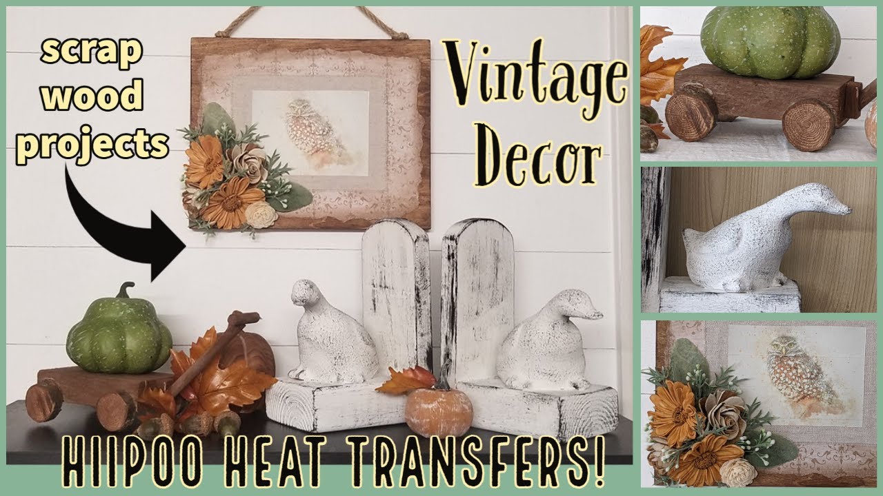⭐VINTAGE SCRAP WOOD DIYS!!~Thrift Store Geese Makeover~Rustic Wagon DIY~Sola Wood Flower Owl DIY