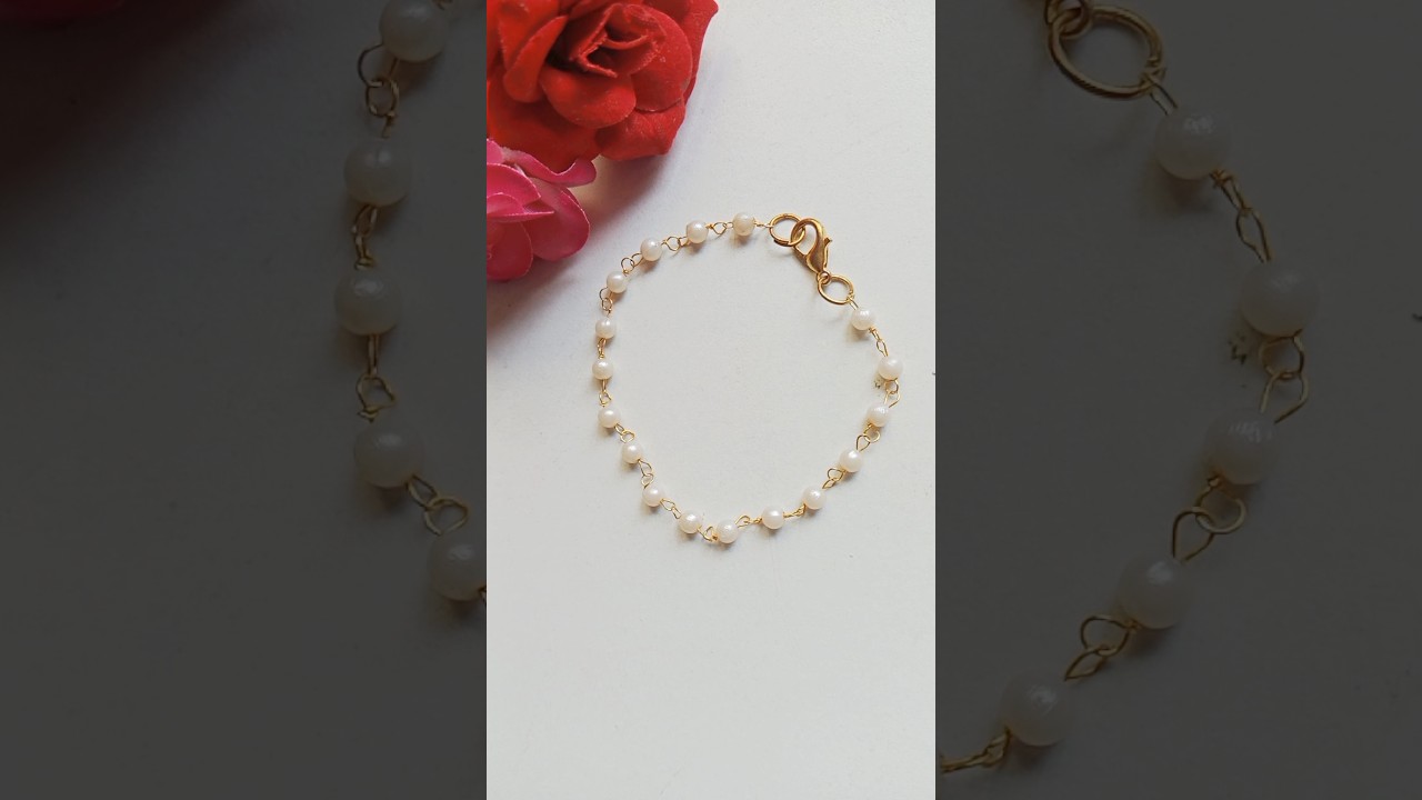 Pearl Beads Chain Bracelet#youtube #diy #bracelet #trending #short